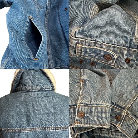 Levi’s Original Ex-Boyfriend Trucker Sherpa Jean Jackets Size Small - Picture 17 of 17